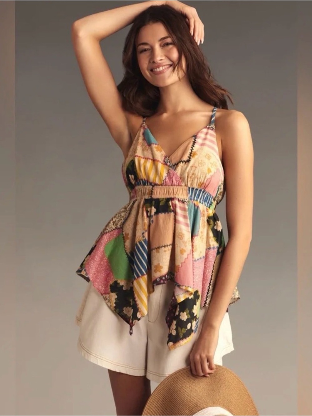 Pilcro Anthropologie Patchwork Handkerchief Cami